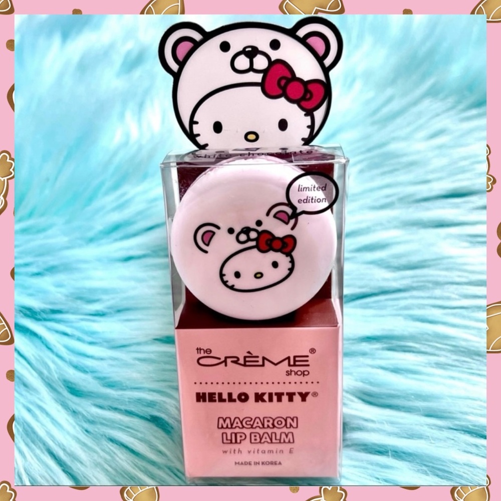 Crème Shop X Sanrio White Chocolate Limited Edition Hello Kitty Macaron Lip Balm - Picture 6 of 7
